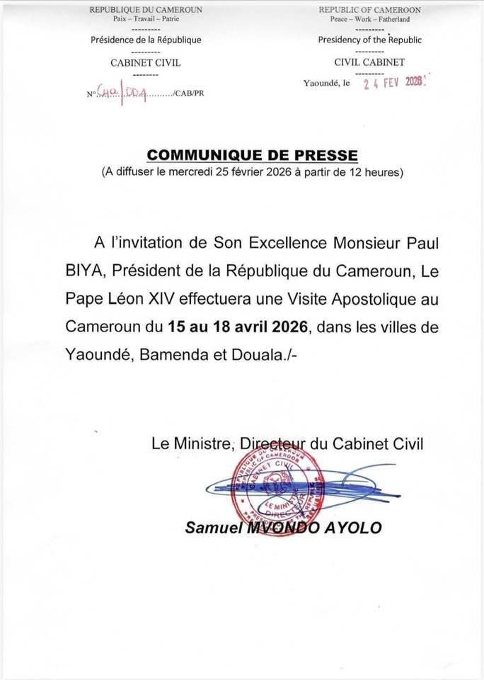 Visite du Pape Léon XIX au Cameroun