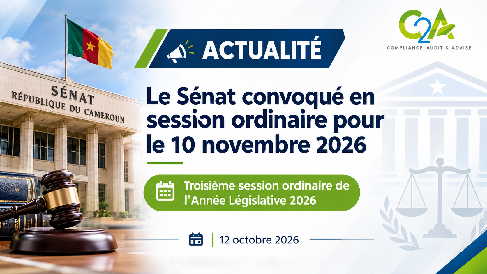 CAMEROUN : LE SÉNAT FIXE LA DATE DE SA PROCHAINE SESSION ORDINAIRE